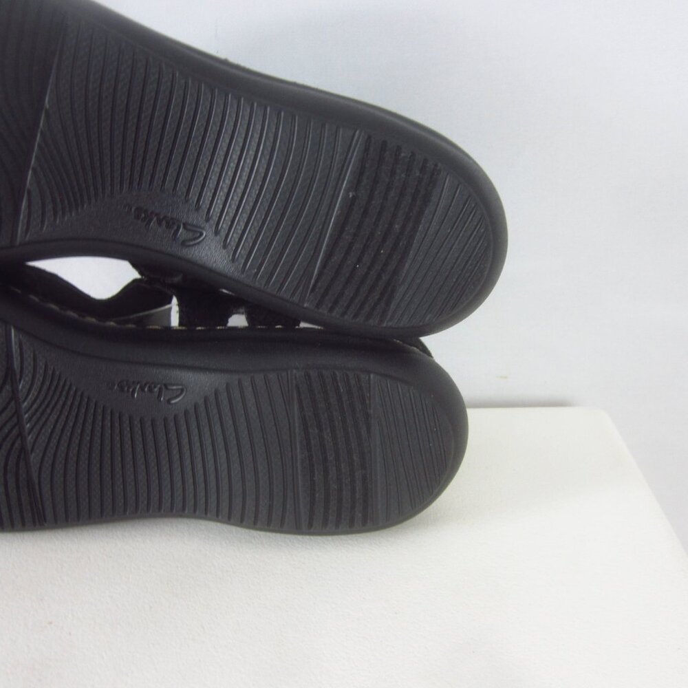 New Clarks Laurieann Bea Women 8.5 M Black Leather Floral Ankle Strap Sandals - Picture 15 of 15
